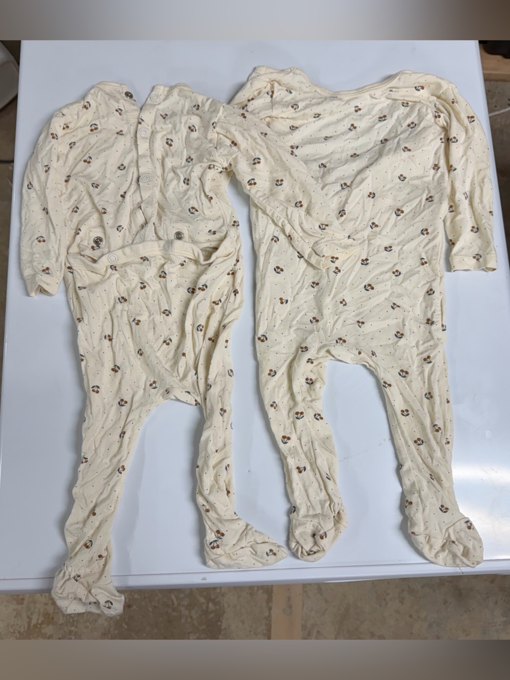 Elysandco aurora baby button back footies
